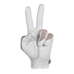 Gant de golf pour femme en cuir Cabretta, paume beige, dos en maille respirant, léger, extensible, adhérence douce, main gauche - Product Image 3