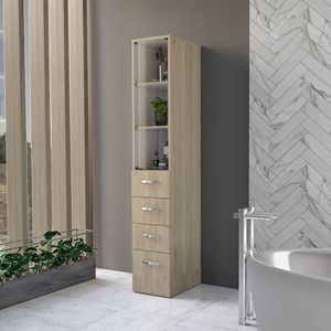 Althorn Light Pine - Mobiletto a 4 cassetti e 3 ripiani per biancheria e bagno - Product Image 1