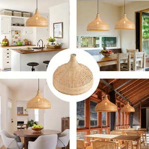 Lampe suspendue en forme de dôme en bambou pour la décoration de la maison, les restaurants, les cafés et l'éclairage intérieur - Product Image 6