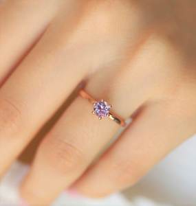 แหวนหมั้นพลอยอะความารีนทรงโซลิแทร์ เงินแท้ 925 ชุบทองคำขาว 14K ดีไซน์วินเทจ รับรองโดย IGI หรูหรา พรีเมียม สำหรับงานปาร์ตี้ - Product Image 2