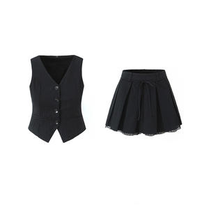 Trajes de poliéster transpirables y cortavientos para mujer, novedad 2026, elegantes, con cuello redondo, botones y hebillas metálicas, color negro, ¡gran oferta! - Product Image 6