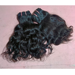 Genius Weft 100% Natural Black Virgin Indian Hair Extensions Premium Temple Human Hair in <b>Body</b> <b>Wave</b> and Kinky Styles - Product Image 4