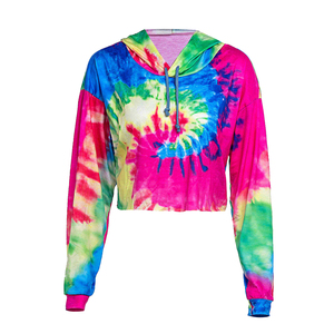 Modische Cropped Hoodies für Damen, Tai Dai Kurzarm-Langarm-Hoodies, atmungsaktiv, große Größen, Damen Crop Top Hoodies - Product Image 1