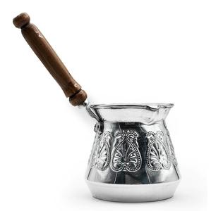 Cafetera Turca/Griega/Árabe de Latón para Estufa, Cezve Ibrik Briki con Mango de Madera - Product Image 2