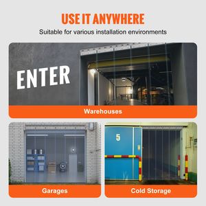 Strisce per Porta Congelatore in PVC Trasparente Industriale 84"H X 38"W X 0.08"D, 6 Pezzi - Product Image 6