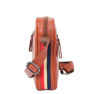 Genuine Leather Crossbody <b>Bag</b> Vintage Shoulder <b>Messenger</b> <b>Bag</b> Multi Pocket Adjustable Strap Casual Travel <b>Bag</b> For <b>Men</b> And Women - Product Image 2