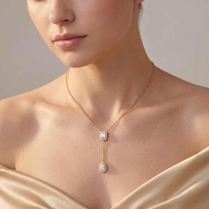 Collar de Lujo de Oro Rosa de 9K con Diamantes Cultivados en Laboratorio y Esmeraldas, 2.01 CTW, Joyería Fina, Elegante Colección de Regalos para Bodas - Product Image 4