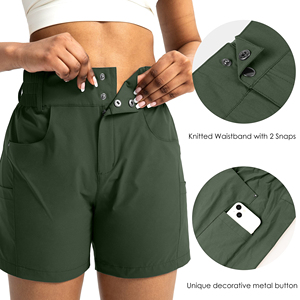 Shorts de golf transpirables para mujer, último diseño, con botones, cintura alta, para uso en exteriores, verano. - Product Image 4