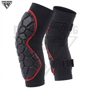 Nouvelles protections de genoux ergonomiques en cuir véritable haute performance, légères et réglables, design hexagonal pour MMA et boxe - Product Image 2
