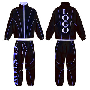 Trending Design Men Unisex Windbreaker Tracksuits 100% Polyester Nylon Waterproof Casual Wear 2 Pic <b>Jacket</b> & Trouser Sets - Product Image 6