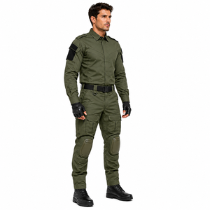 Uniforme Táctico Personalizado para Hombre, Uniforme de Senderismo al Aire Libre, Camisa de Manga Larga, Pantalones Cargo, Conjunto con Rodilleras, Uniforme Táctico de Entrenamiento Sólido - Product Image 3