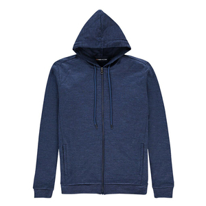 <b>Men's</b> Gray Hooded Zip-Up Hoodie Regular Fit Solid Color Cotton Knitted Casual Autumn Style - Product Image 4