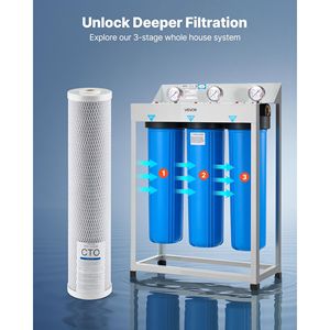 Cartuccia Filtro Acqua per Tutta la Casa a 3 Stadi 4.5'' x 20'' CTO Carbon Block, Filtro di Ricambio per Uso Domestico - Product Image 6