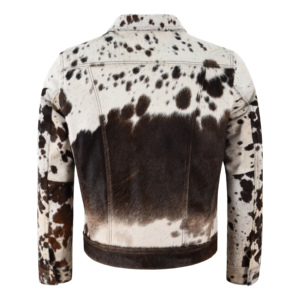 Trendy <b>Trucker</b> Style Custom Hair-On Cowhide <b>Men's</b> Formal Genuine Leather <b>Jacket</b> Winter Breathable Comfortable Plain Dyed Private - Product Image 3