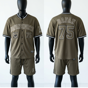 Ensemble t-shirt sans manches et short en polyester doux, olive et noir, avec broderie personnalisée, logo sur le t-shirt sans manches et le short. - Product Image 2