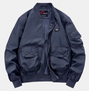 Blouson bomber coupe-vent décontracté à manches longues pour homme, en toile 100 % polyester, respirant et écologique, style hip-hop - Product Image 6