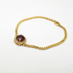 Pulsera Glamorosa con Piedra Granate de 8MM, Accesorio de Moda para Mujer, Ideal para Fiestas, Colección para Damas Modernas - Product Image 4
