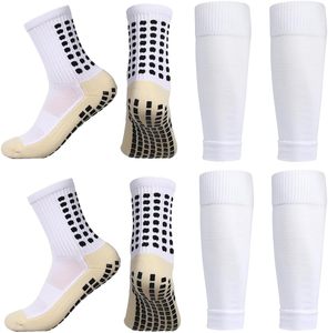2 Set Anti-Slip <b>Grip</b> Soccer <b>Socks</b> with Shin Guard Sleeves, Sports Athletic <b>Socks</b> for Men Women - Product Image 1