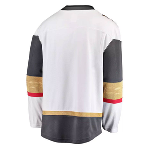 Camiseta de Hockey sobre Hielo Negra y Beige, Unisex, Lisa, para Deportes de Equipo, Manga Larga, Uniforme - Product Image 5