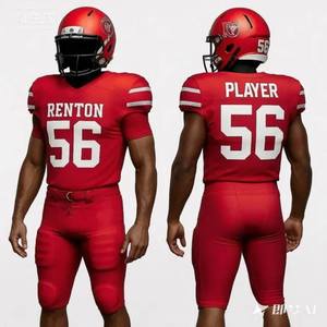 Uniformes de football américain professionnels à motif uni par sublimation, 410g, conception personnalisée, tailles, logos, noms, numéros, combinaison de couleurs Eoin - Product Image 3