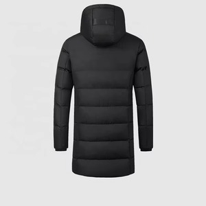Men's Long Hooded Down Puffer Jacket <b>Winter</b> Casual Windproof <b>Thick</b> Black Zipper Closure Regular Fit Solid Color <b>Coat</b> - Product Image 6