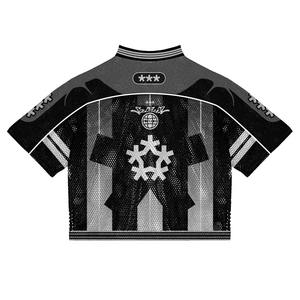 Maillot de football américain personnalisé en usine, haute qualité, avec graphique par sublimation, coupe ample et courte en maille, pour supporter - Product Image 4