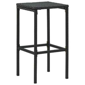 Ensemble de 6 tabourets de bar avec structure noire et coussin en rotin PE blanc crème - Product Image 3
