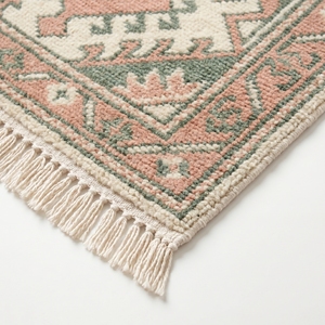 Modern Vintage Oushak Area <b>Rug</b> Hand Knotted Wool Carpet Abstract Pattern Fringe Floor Mat for Living Room Bedroom - Product Image 2