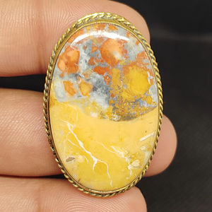 Nouvel Arrivage Maligano Jasper Cabochon rainuré en laiton, Pierre précieuse en vrac de qualité exceptionnelle pour la lithothérapie et la fabrication de bijoux, pour sertissage clos - Product Image 4