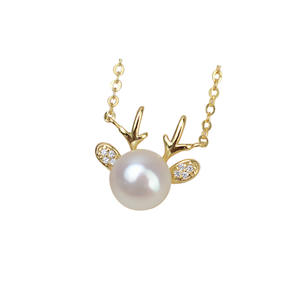 Nuevo Collar Creativo de Plata S925 con Diseño de Cuerno de Ciervo, Cadena con 7-8 Perlas, Bandeja Vacía y Dije DIY 1603-Fine - Product Image 5