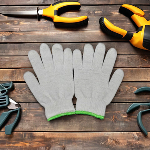 Guantes de seguridad de protección laboral blancos mejor calificados Algodón Poliéster Durable Uso general Leghth 21-26cm 10 pares Polybag Building - Product Image 1