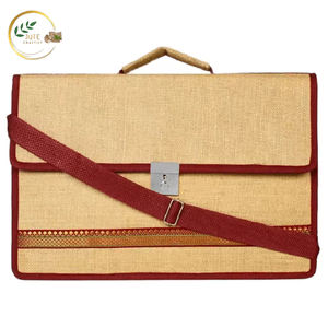Durable Jute File Bag – Natural Fiber <b>Document</b> Carry <b>Folder</b> for Office, School and Corporate Events - Product Image 2