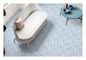 Serie OCEAN LEAF MARBLE, Azulejos de Porcelana con Aspecto de Mármol Botánico Azul de 600x1200mm, Acabado Satinado Mate Antirreflectante, Decorativos para Pared y Suelo - Product Image 4