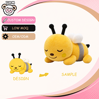 Boneka Lebah Tidur Kuning Kartun, Mainan Hewan Isi Dakron dengan Sayap Lembut dan Wajah Bersulam