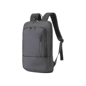Minimalist Blue Polyester Laptop <b>Backpack</b> With Zipper Closure Front Pocket Unisex Softback Water Resistant Shoulder <b>Straps</b> - Product Image 4