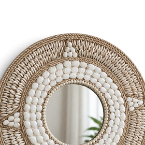 Geometric Sea <b>Shell</b> Mosaic Frame Wall Mirror, Natural Coastal Wall Decor, Wall Hanging Decoration <b>Ornament</b> - Product Image 2