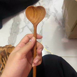 High Quality Heart Wooden Spoon Vietnam Handmade Natural Eco-Friendly Kitchen Utensil Export Market - Product Image 1
