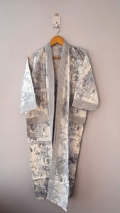 Cotton Kimono Cotton Block Print Festival Clothing Women's Robes 100% Cotton Block Print Kimono Women's Safari-Print Bathrobe - Product Image 2