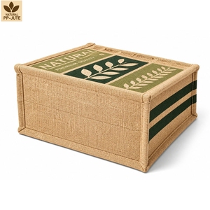Sac de courses en jute naturel laminé, sac de courses pour la vente au détail, 31x27x16 cm, logo personnalisé, vente en gros, OEM, marque privée, modèle MY-JT-05 - Product Image 2