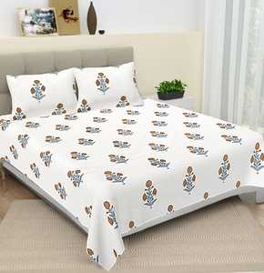 High Quality Cotton Hand Block Printed Floral Bedsheet and 2 Pillow Covers <b>Bedding</b> <b>Set</b> For Home Decor Bulk Product Cotton Sheet - Product Image 2
