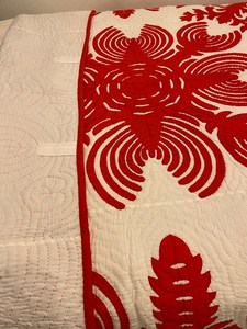 New Arrival 2026 Designer Crimson Red & White Lobster / Tropical Floral Hawaiian <b>Quilt</b> Hand Cotton <b>Bedspread</b> For Home, Hotel - Product Image 2