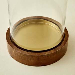 Modern Natural Wood Tea Light Holder with Wooden Base | Handmade Luxury Candle <b>Lantern</b> for Home Decor & Christmas - Product Image 3