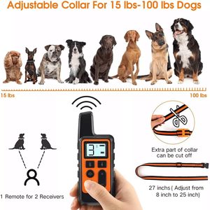 Collare di Addestramento per Cani da 2700 FT, Ecologico, Ricaricabile, Impermeabile, con LCD, Personalizzabile, con Telecomando, in Silicone e Plastica - Product Image 6