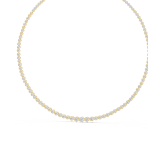 Collier avec diamant de laboratoire serti clos, taille brillant rond, plaqué or jaune, bijoux pour femme, fiançailles, mariage - Product Image 3