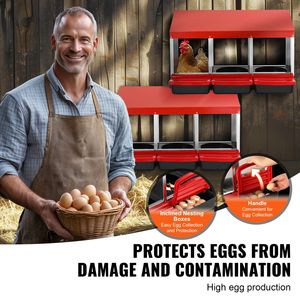Nuovo Nido per Galline a 3 Scomparti da 15 a 30 Pollici in Metallo Resistente alla Corrosione, Cassette di Nidificazione Inclinate Stabili Tipo A per Allevamento di Polli - Product Image 4