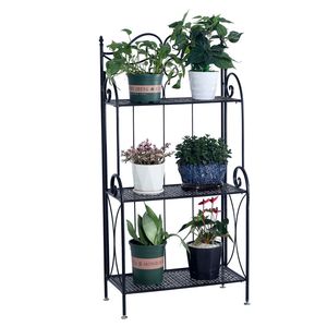 Libreria Pieghevole in Metallo a 3 Ripiani per Arredamento Casa e Esposizione Piante, Scaffale e Espositore da Parete - Product Image 3