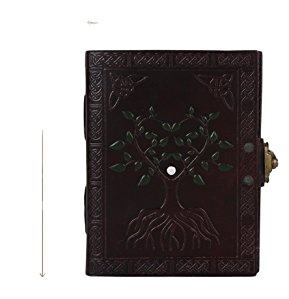 Carnet de croquis vintage en cuir véritable fait à la main, couverture rigide, arbre de vie peint à la main, journal, carnet, cadeaux écologiques pour les voyages - Product Image 5