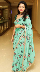 Saree de créateur en soie satinée à la mode avec travail de pierre prêt à porter vêtements de fête pour femmes tissu viscose comprend Salwar et robe - Product Image 6
