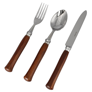 Ensemble de couverts en métal minimaliste avec poignées colorées, finition miroir haute brillance, couverts durables pour la restauration et l'usage domestique - Product Image 3