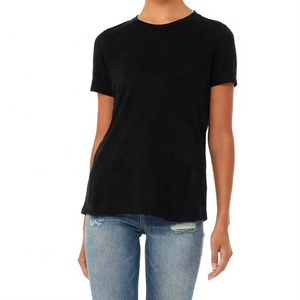 Women's Red Crew Neck <b>T</b>-<b>Shirt</b> Short Sleeve Solid Color Cotton Jersey Casual Fit Regular Length All Seasons Wear - Product Image 5